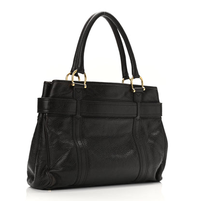 Burberry Calfskin Buckle Tote Dark Brown 3 of 13