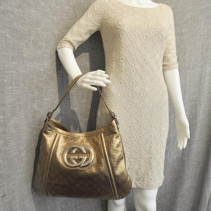 Gucci Guccissima Medium Britt Hobo Metallic NM Exclusive 3 of 10