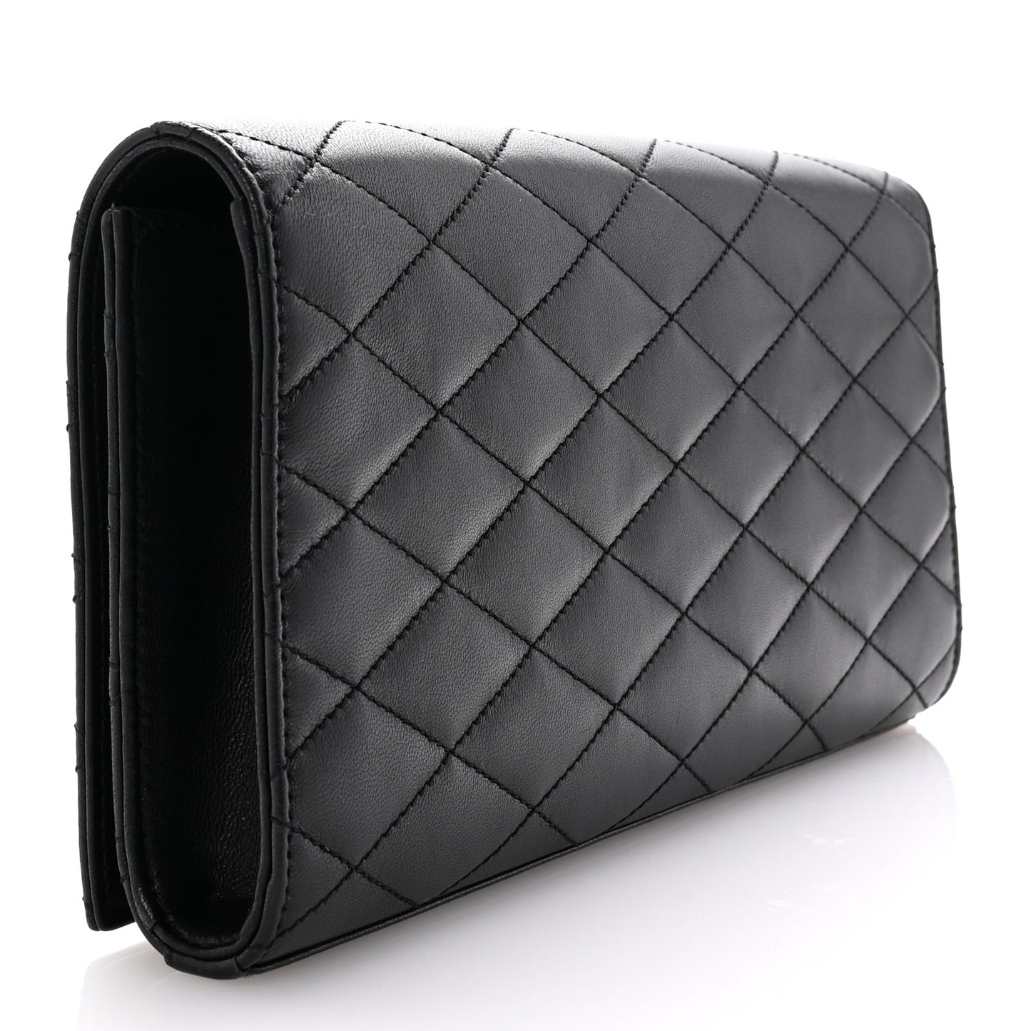 Lambskin Quilted Kate Clutch Black