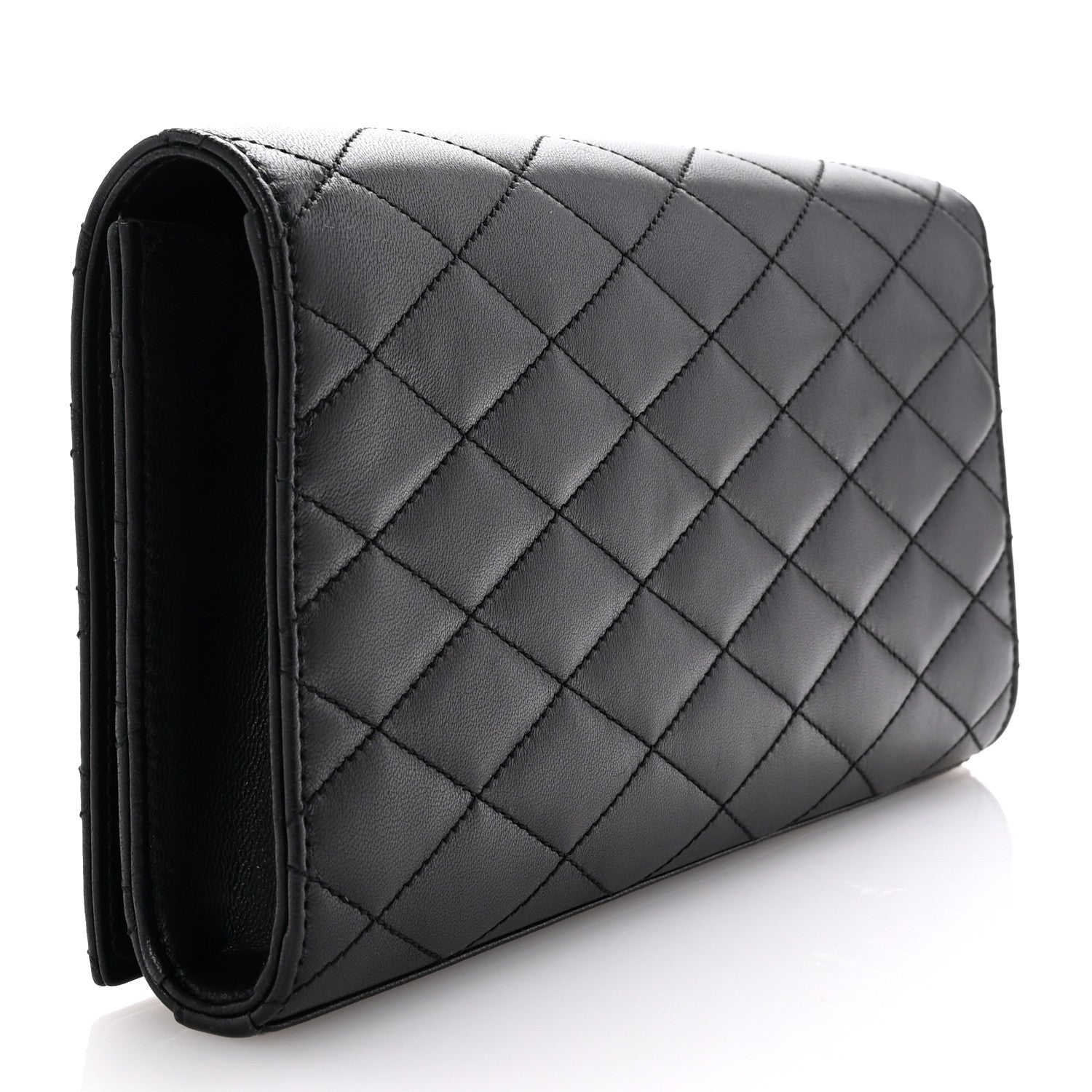 Saint Laurent Lambskin Quilted Kate Clutch Black 3 of 7