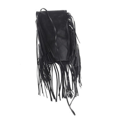 Saint Laurent Lambskin Fringe Small Anita Crossbody Bag Black 3 of 7