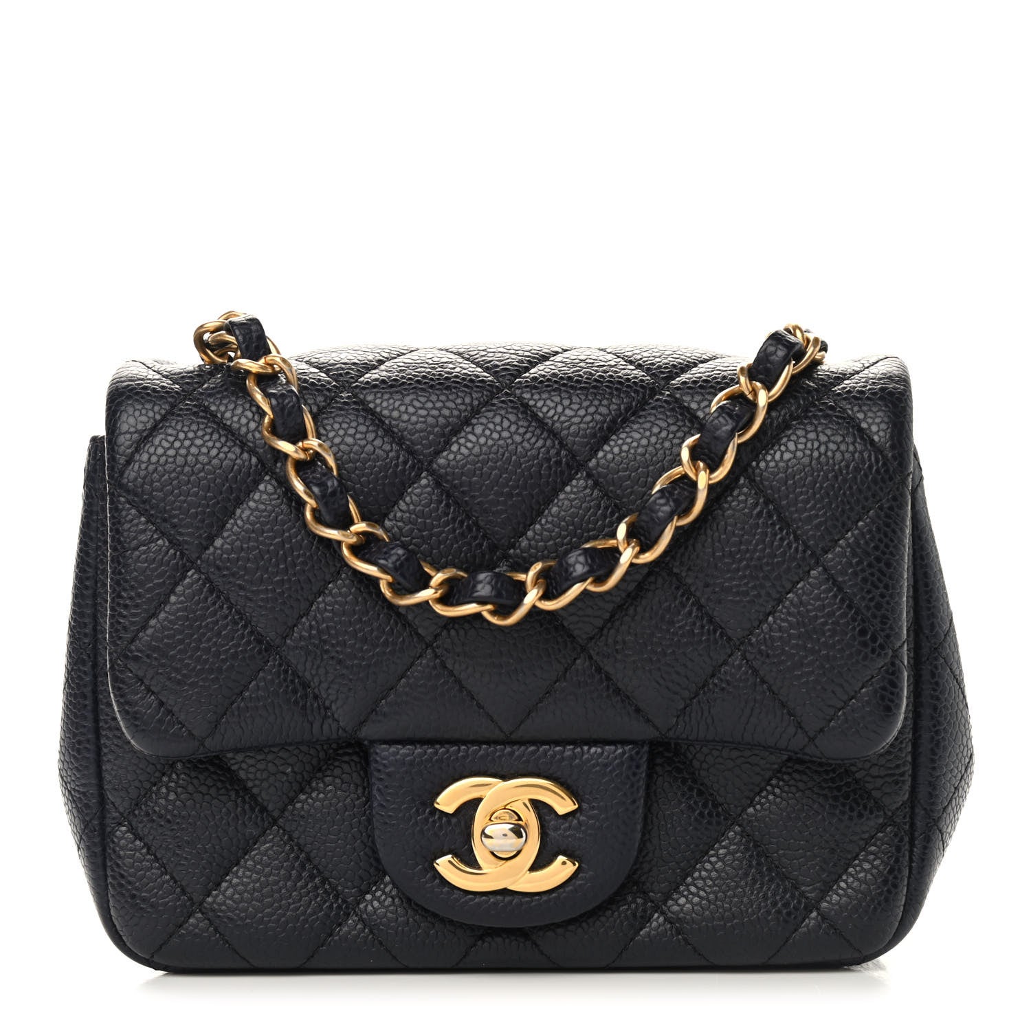 Chanel Caviar Quilted Mini Square Flap Navy 1 of 9
