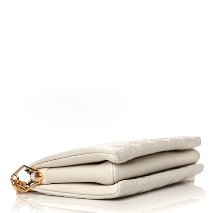 Louis Vuitton Lambskin Embossed Monogram Coussin PM Beige Cream 4 of 10