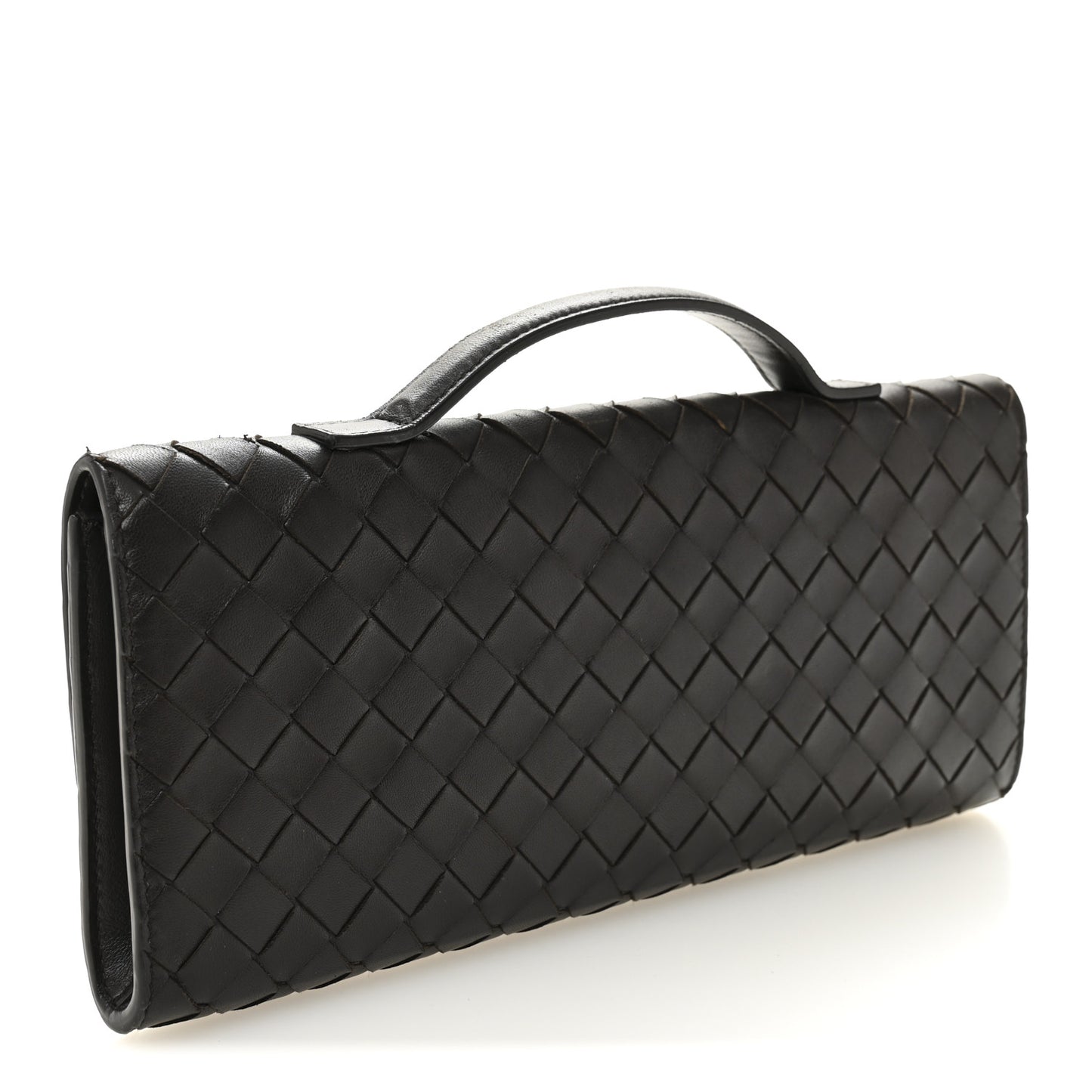 Nappa Intrecciato Long Andiamo Top Handle Clutch Fondant
