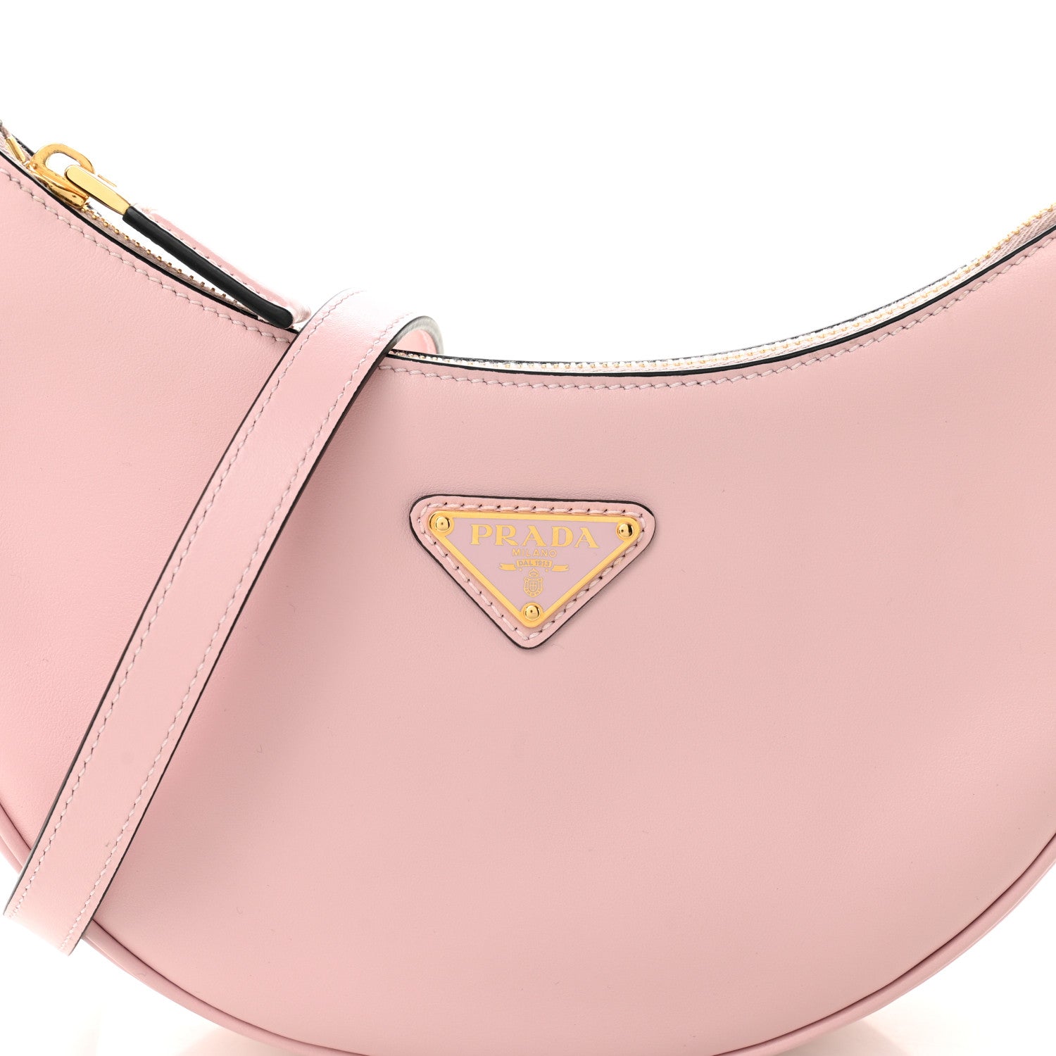Prada Soft Calfskin Arque Shoulder Bag Alabastro 8 of 10