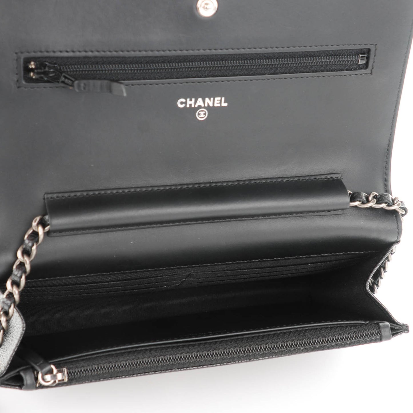 Caviar Quilted Boy Wallet On Chain WOC Black