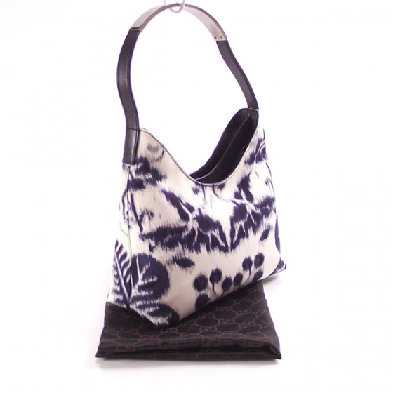 Floral Canvas Hobo Blue/White