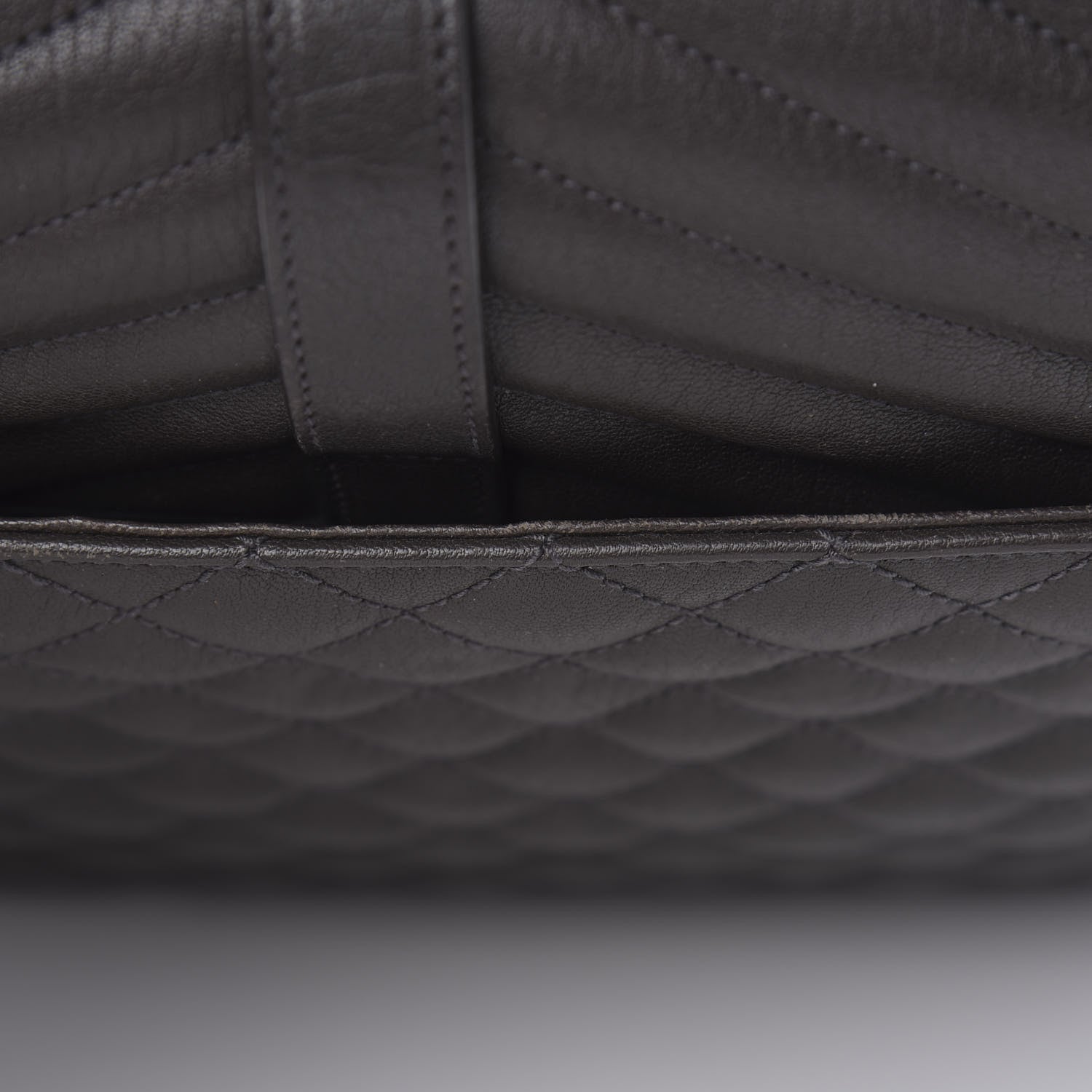 Saint Laurent Sheepskin Tri-quilt Monogram Large College Satchel Asphalt 13 of 18