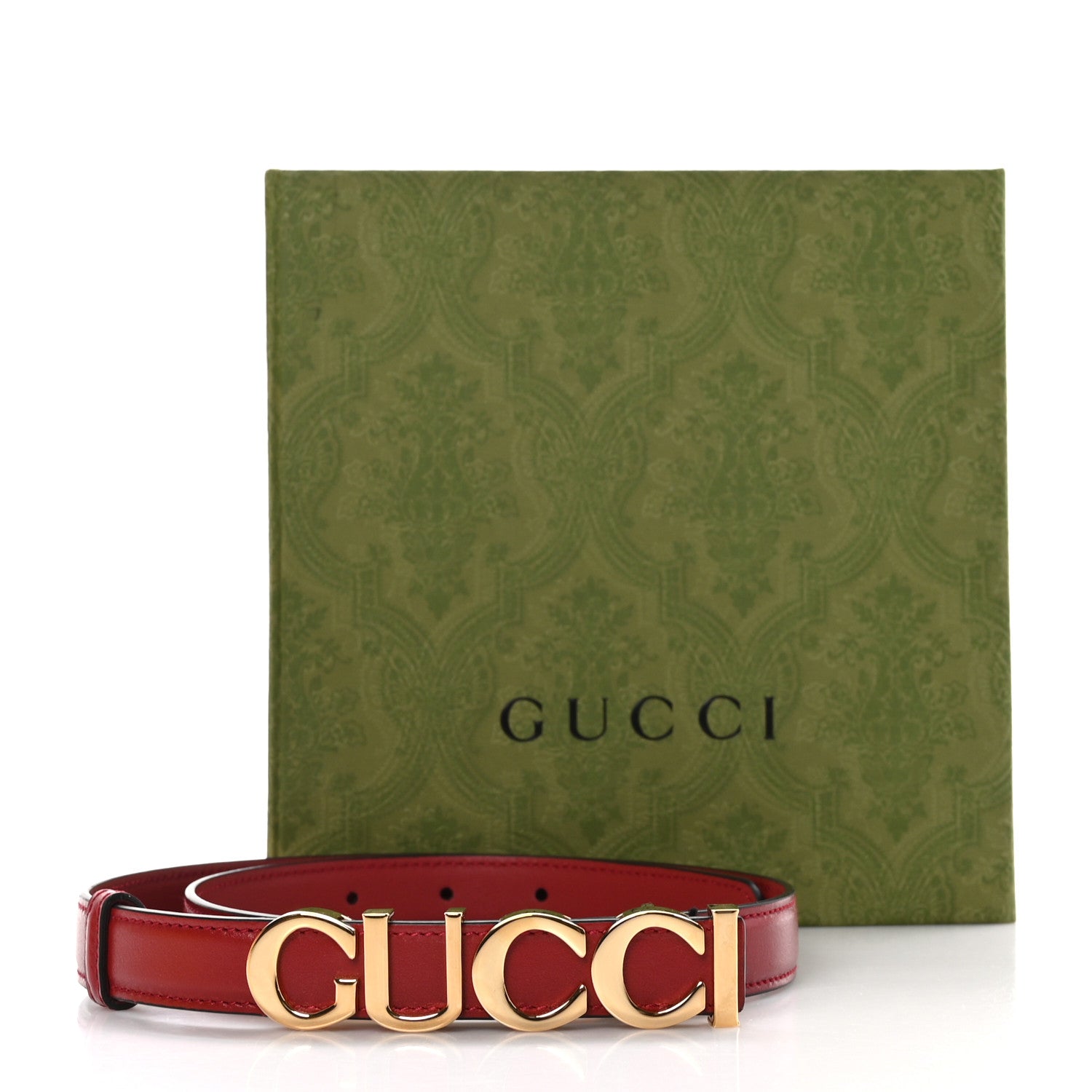 Gucci Plutone Calfskin Gucci Buckle 20mm Thin Belt 65 26 Rosso 6 of 6