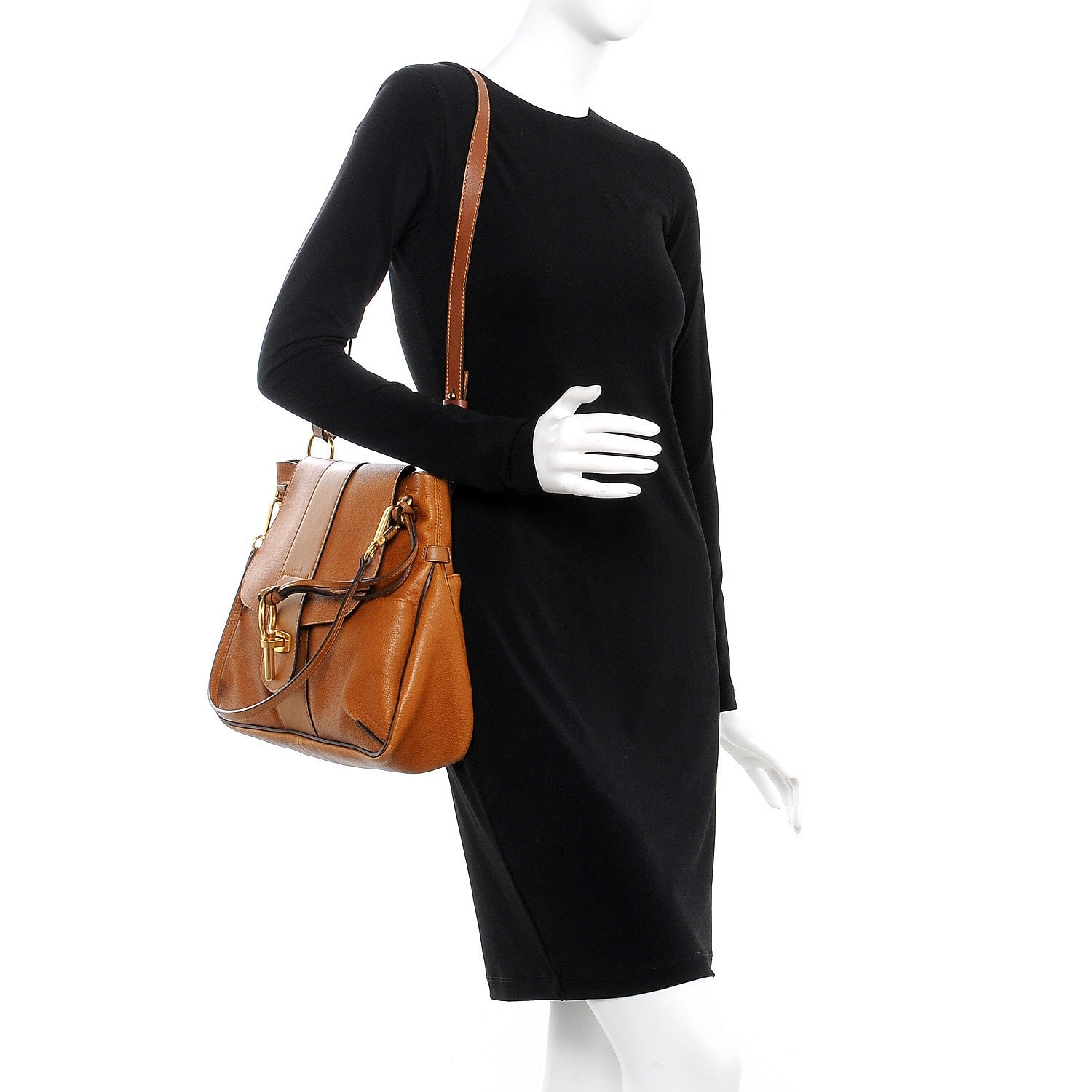 Chloe Grained Lambskin Medium Lexa Shoulder Bag Mustard Brown 2 of 10