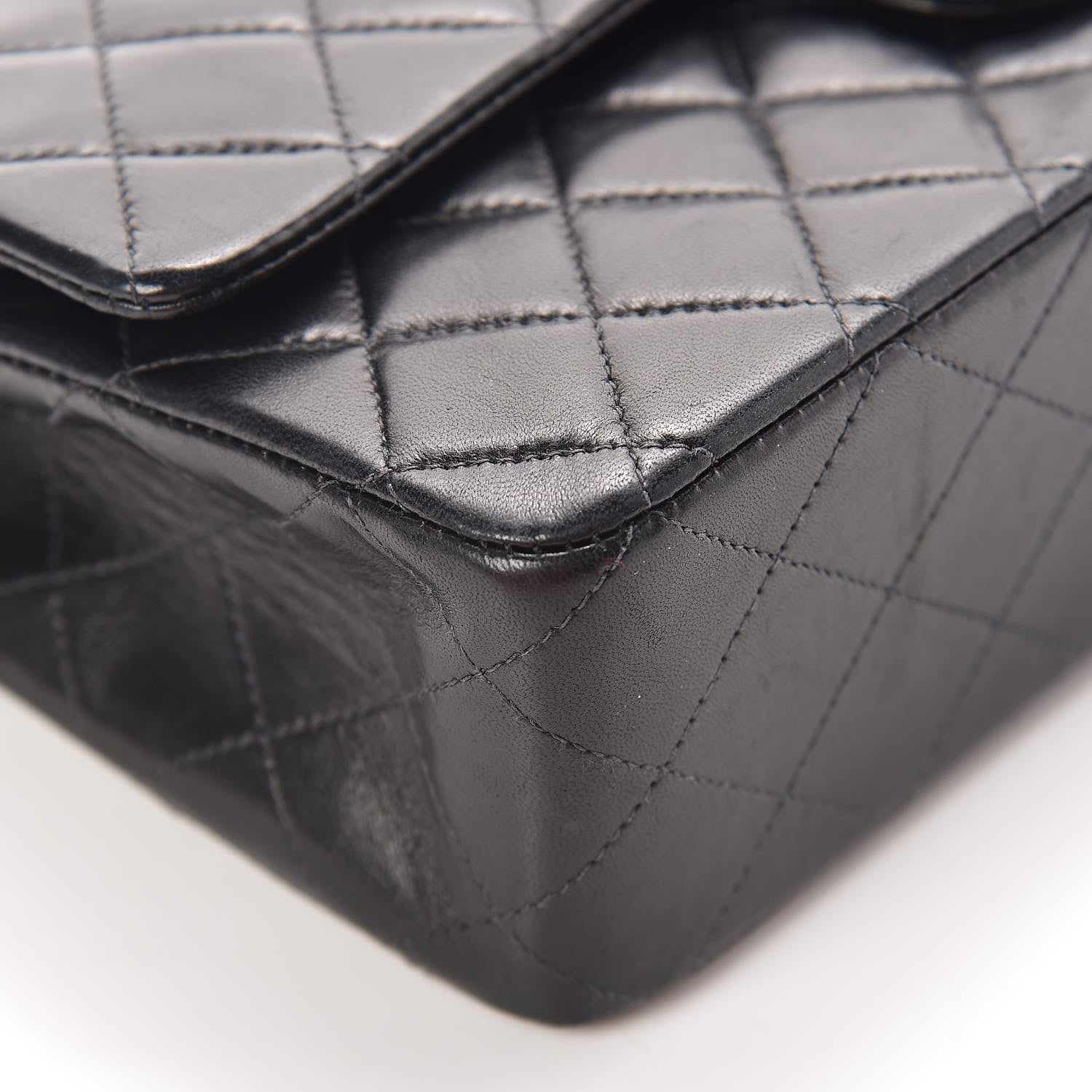 Chanel Lambskin Quilted Medium Double Flap Black 15 of 19