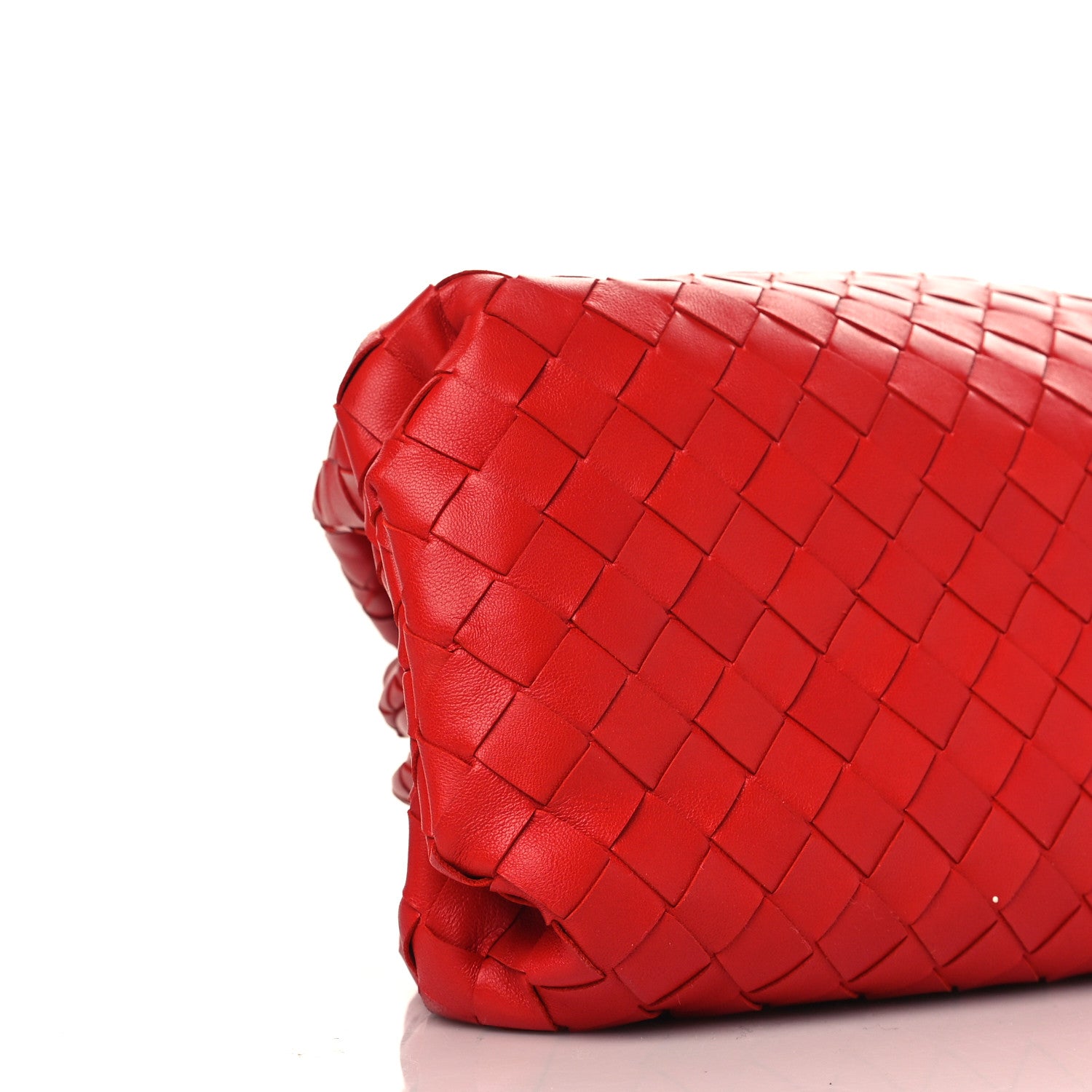 Bottega Veneta Nappa Maxi Intrecciato The Pouch Oversized Clutch Bright Red 9 of 10