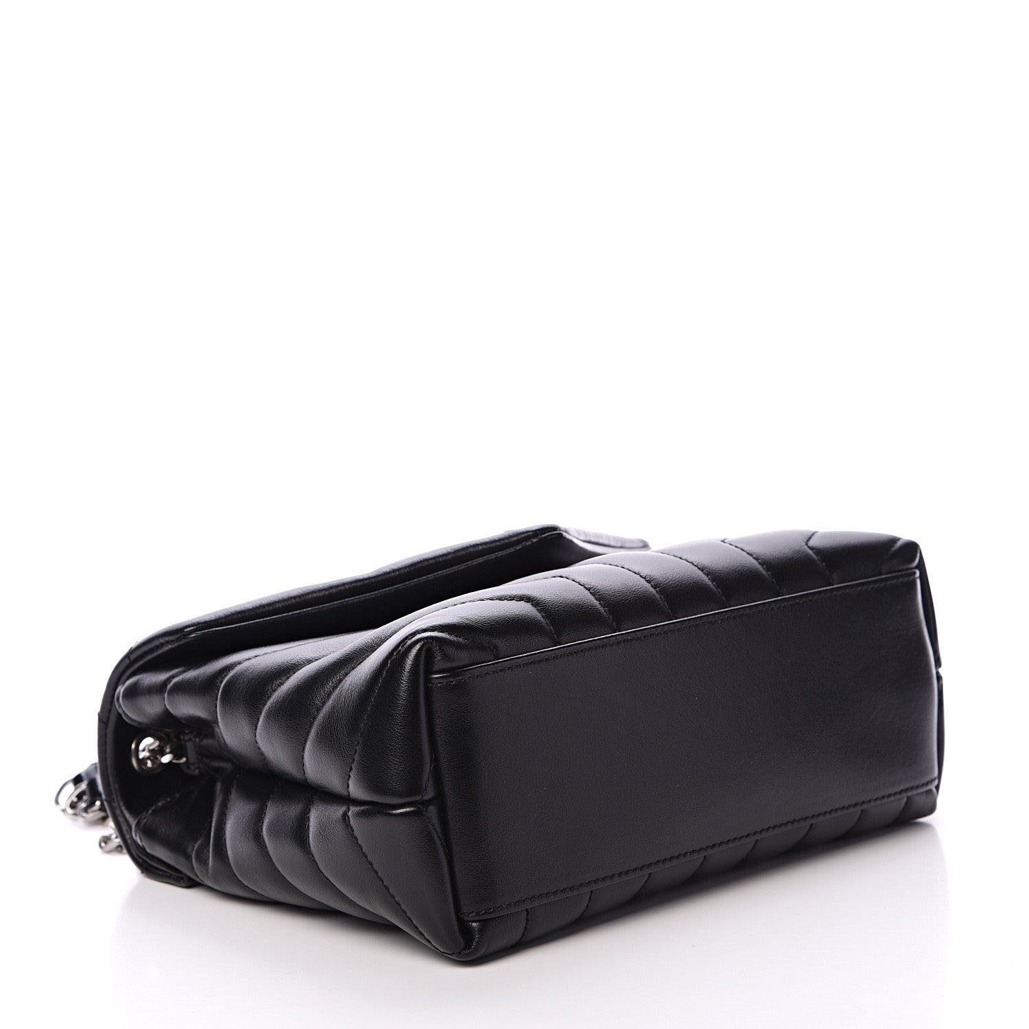 Saint Laurent Calfskin Y Quilted Monogram Small Loulou Chain Satchel Black 3 of 9