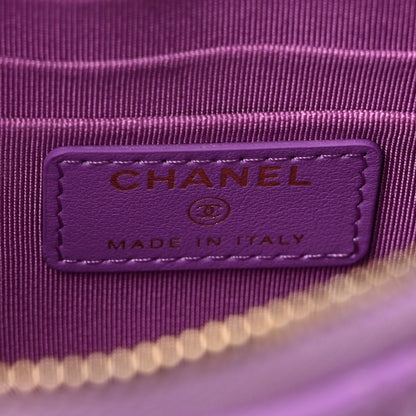 Chanel Patent Quilted Cosmetic Case Purple 6 of 10