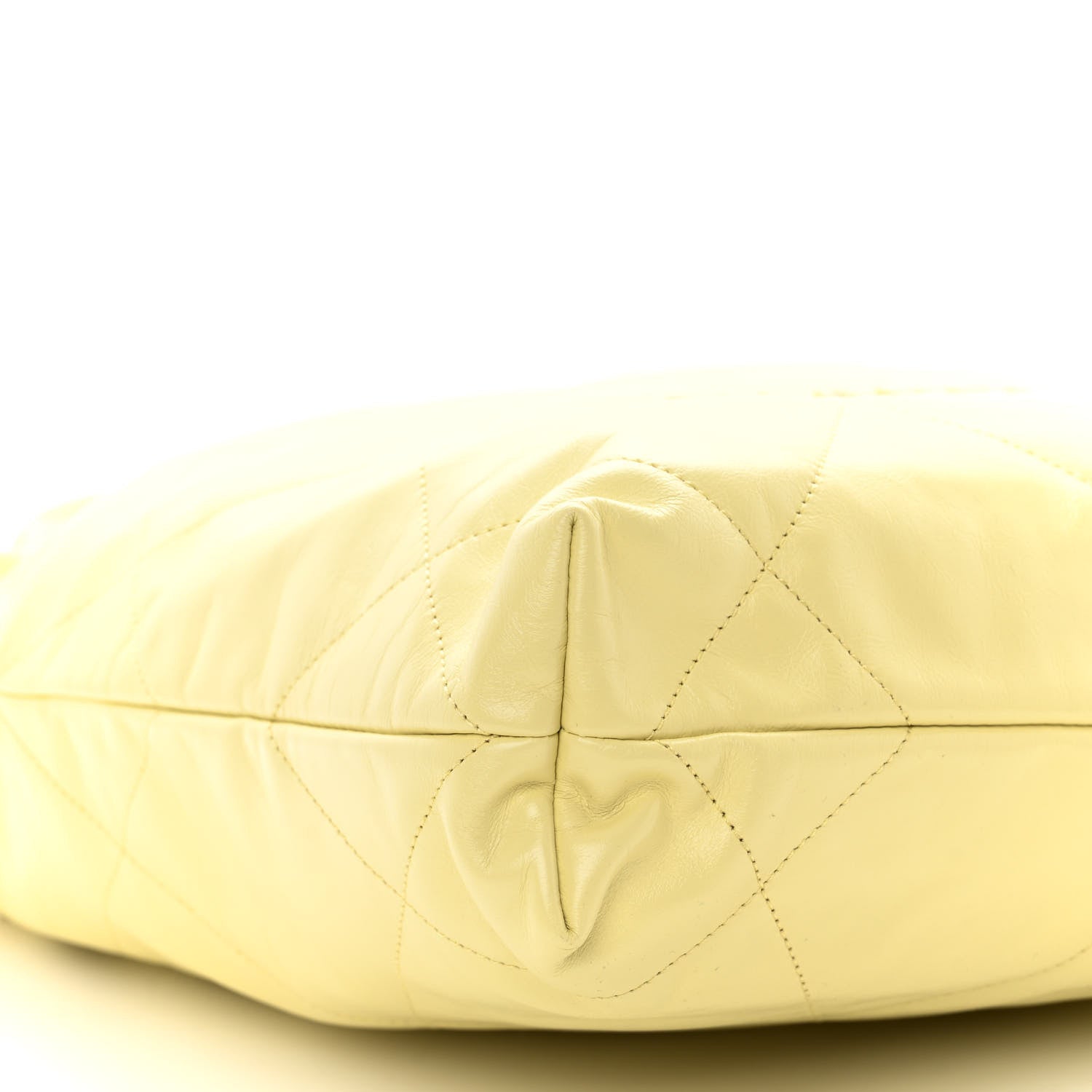 Chanel Shiny Calfskin Quilted Small Chanel 22 Light Yellow 10 of 11