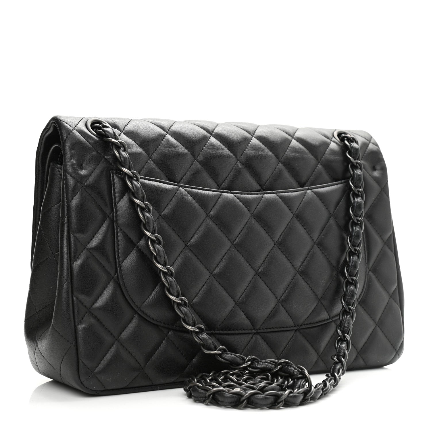 Chanel Lambskin Quilted Jumbo Double Flap So Black 3 of 12