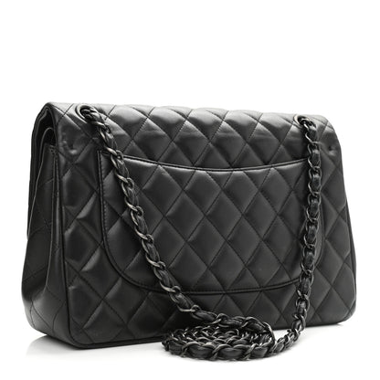 Chanel Lambskin Quilted Jumbo Double Flap So Black 3 of 12
