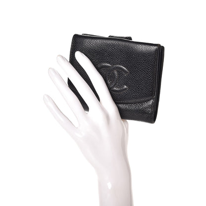 Chanel Caviar Timeless CC Compact French Wallet Black 2 of 12