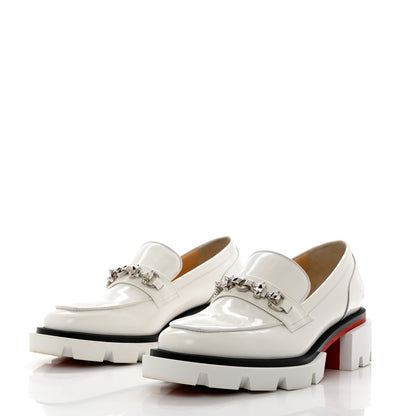 Christian Louboutin Calfskin Abrasivato Womens Maxiswing Flats 40 White 3 of 9