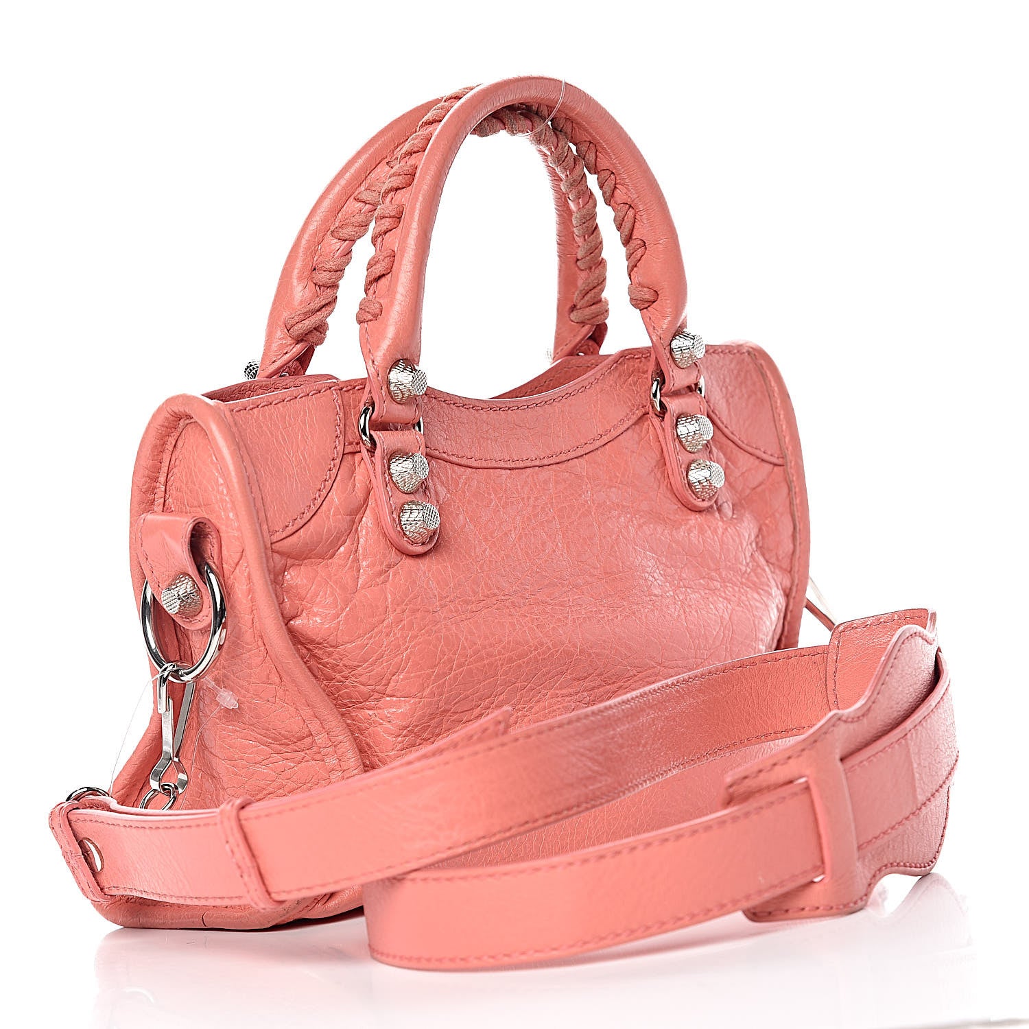 バッグ BALENCIAGA AGNEAU MINI FOLDER HAND BAG Balenciaga Agneau Giant 12 Silver Hardware Mini City Rose