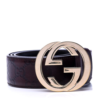 Gucci Guccissima Interlocking G 40mm Belt 85 34 Dark Brown 1 of 5
