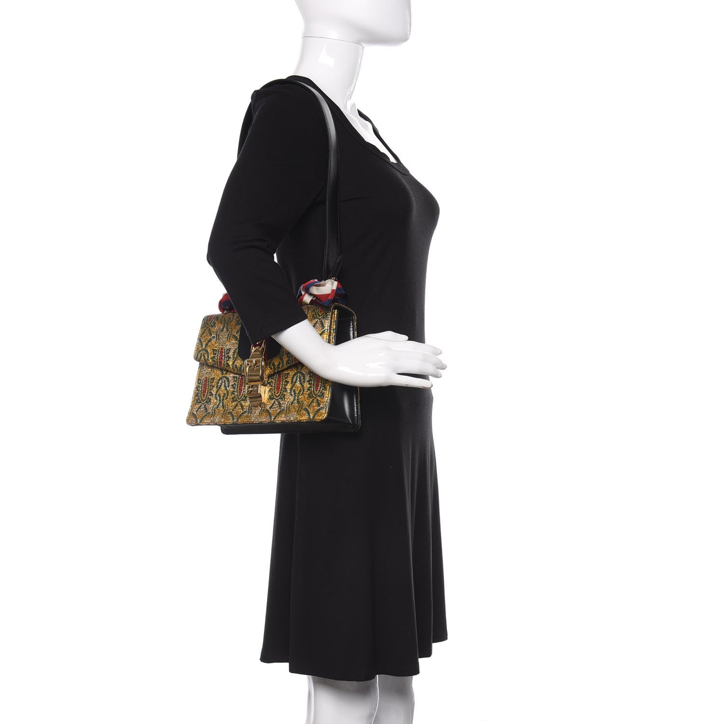 Iridescent Brocade Small Sylvie Shoulder Bag Gold