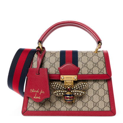Gucci GG Supreme Monogram Small Queen Margaret Top Handle Bag Red 1 of 12