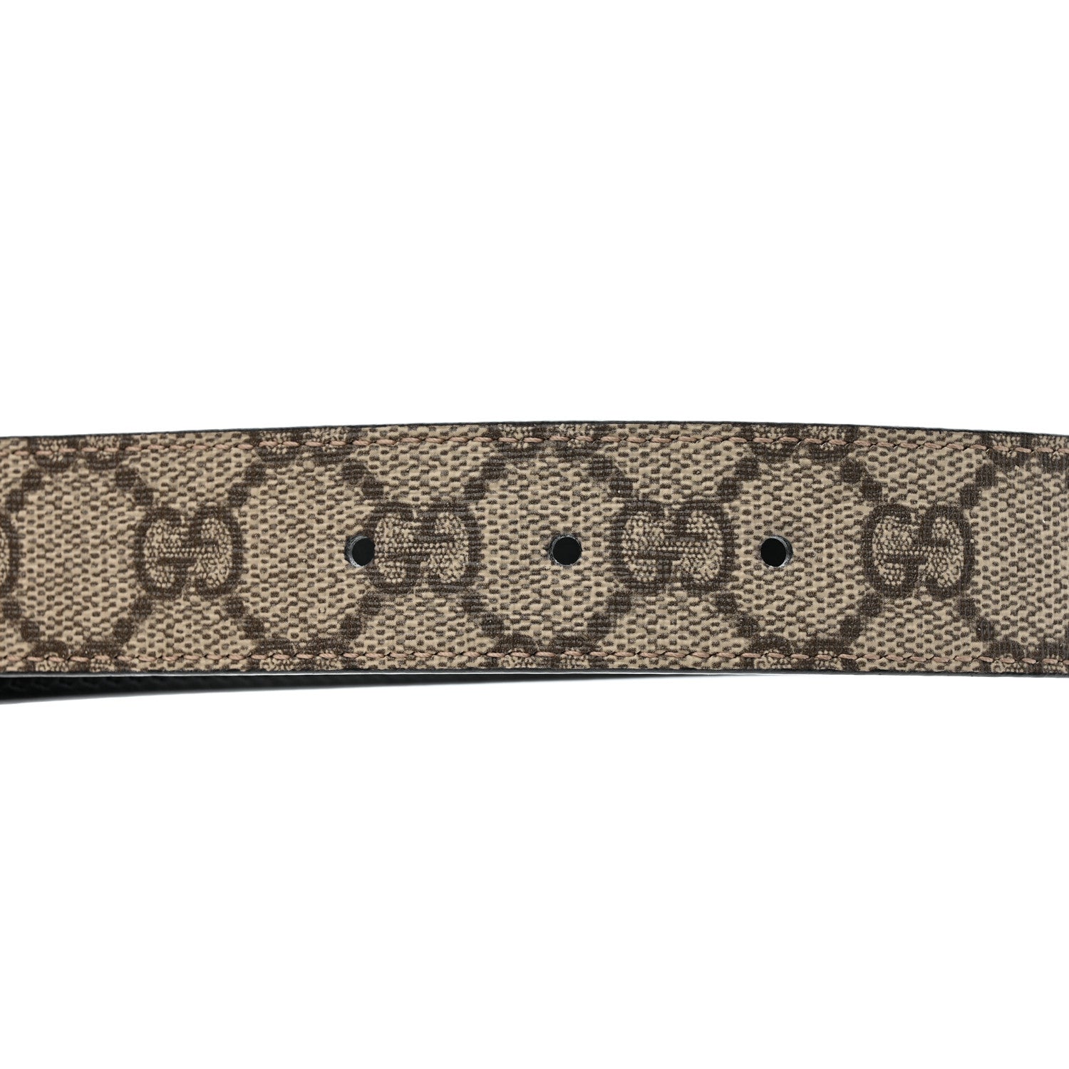 Gucci GG Supreme Monogram Plutone Calfskin Double G Reversible 30mm Belt 110 44 Beige Ebony Black 6 of 8