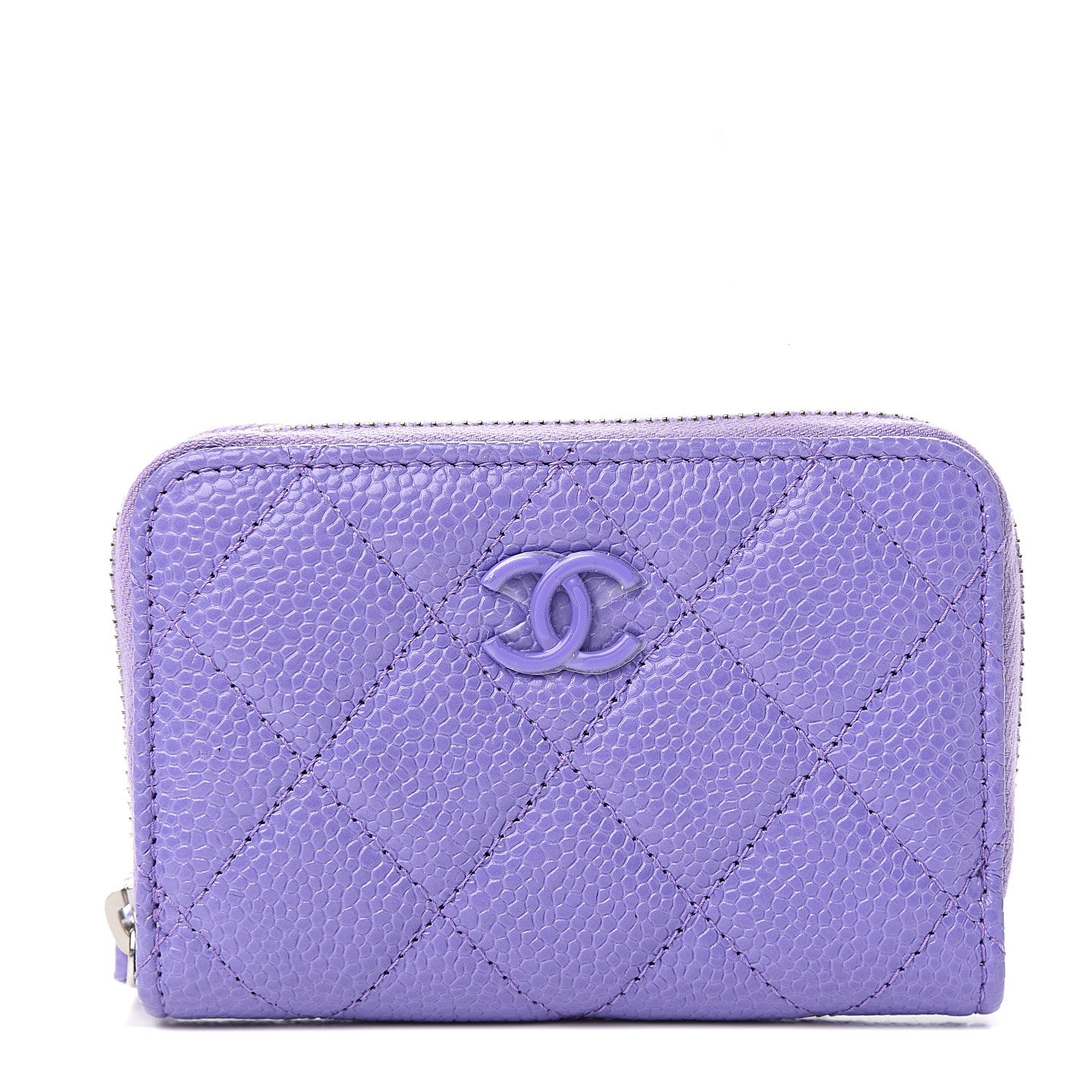 Chanel Caviar Quilted Incognito Zip Coin Purse Purple 1 of 7