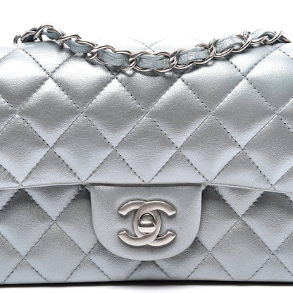 Chanel Metallic Lambskin Quilted Mini Rectangular Flap Silver 9 of 9