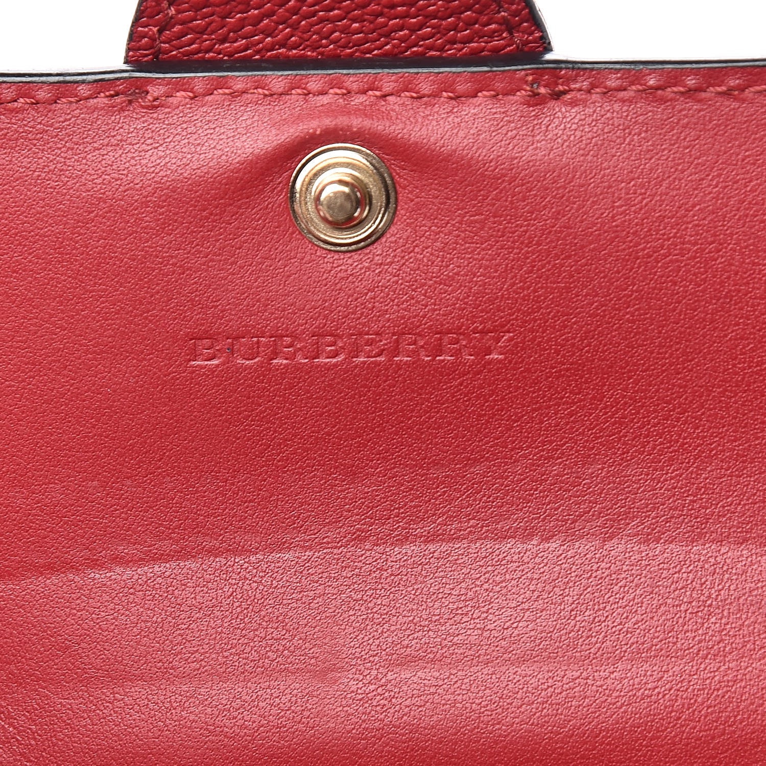 Burberry Grainy Calfskin Buckle Detail Flap Wallet Red 6 of 11