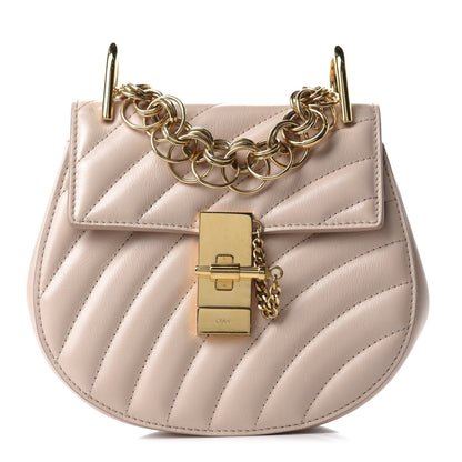 Chloe Calfskin Quilted Mini Drew Bijou Shoulder Bag Cement Pink 1 of 11