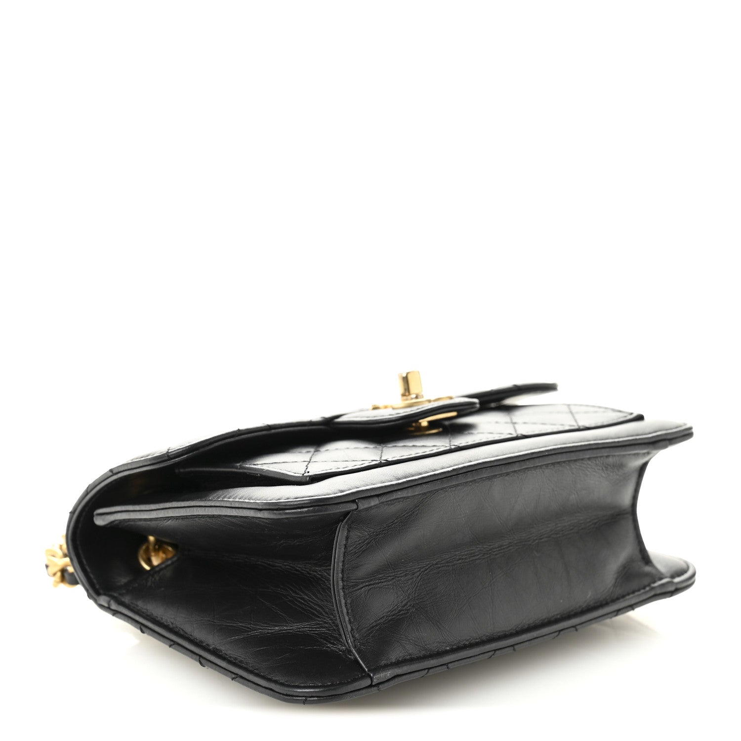 Chanel Aged Calfskin Quilted Double You Mini Flap Black 4 of 10