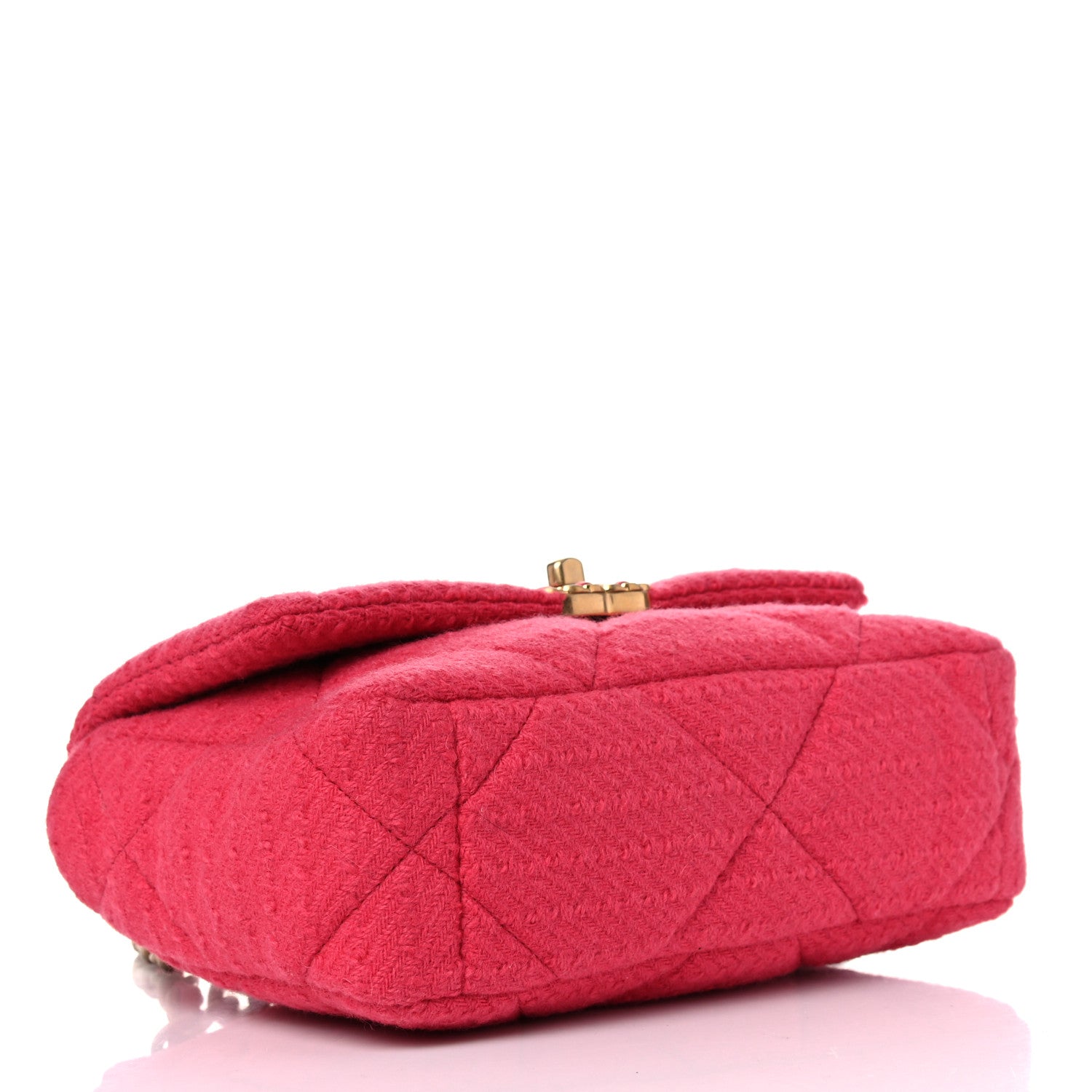 Chanel Tweed Quilted Medium Chanel 19 Flap Raspberry 4 of 10
