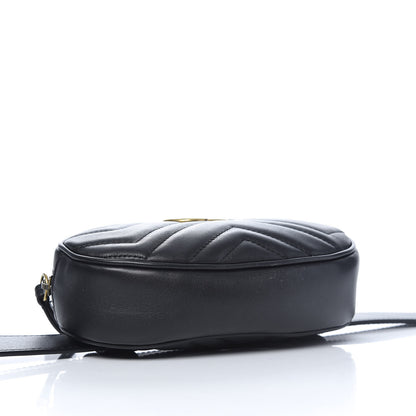 Gucci Calfskin Matelasse GG Marmont Belt Bag 75 30 Black 3 of 10