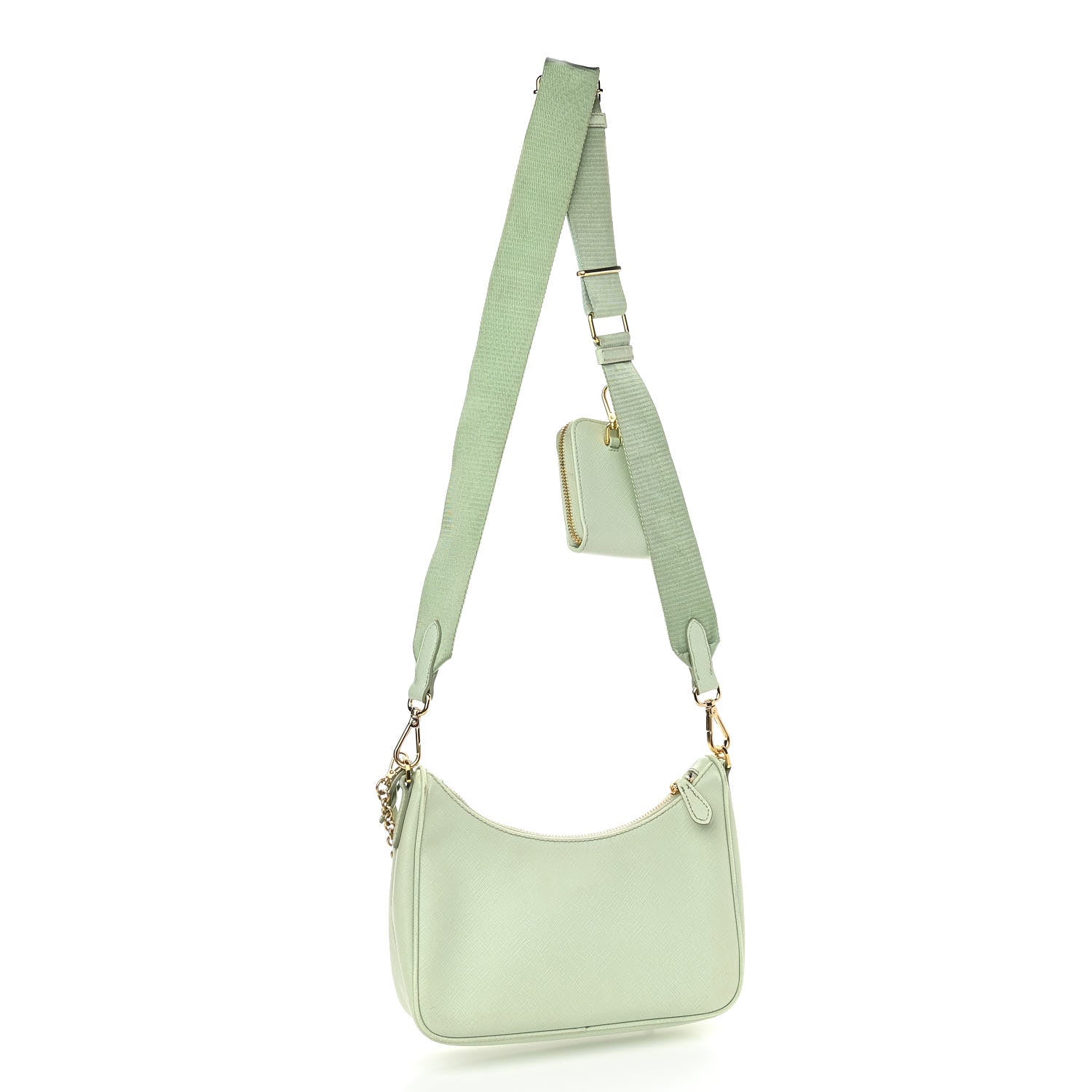 Prada Saffiano Lux Re-Edition 2005 Shoulder Bag Acqua 3 of 19