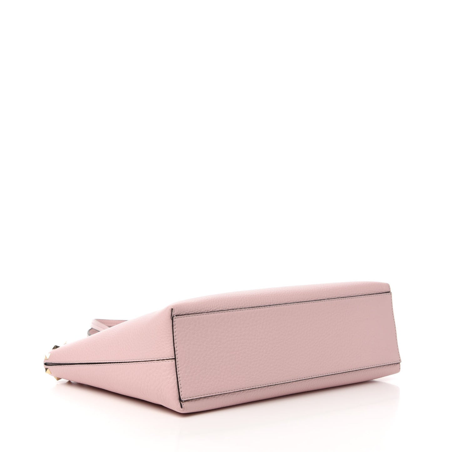 Grained Calfskin Small Rockstud Shoulder Tote Water Rose
