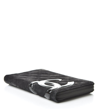 Chanel Suede Cambon Zip Around Organizer Wallet Black 4 of 14