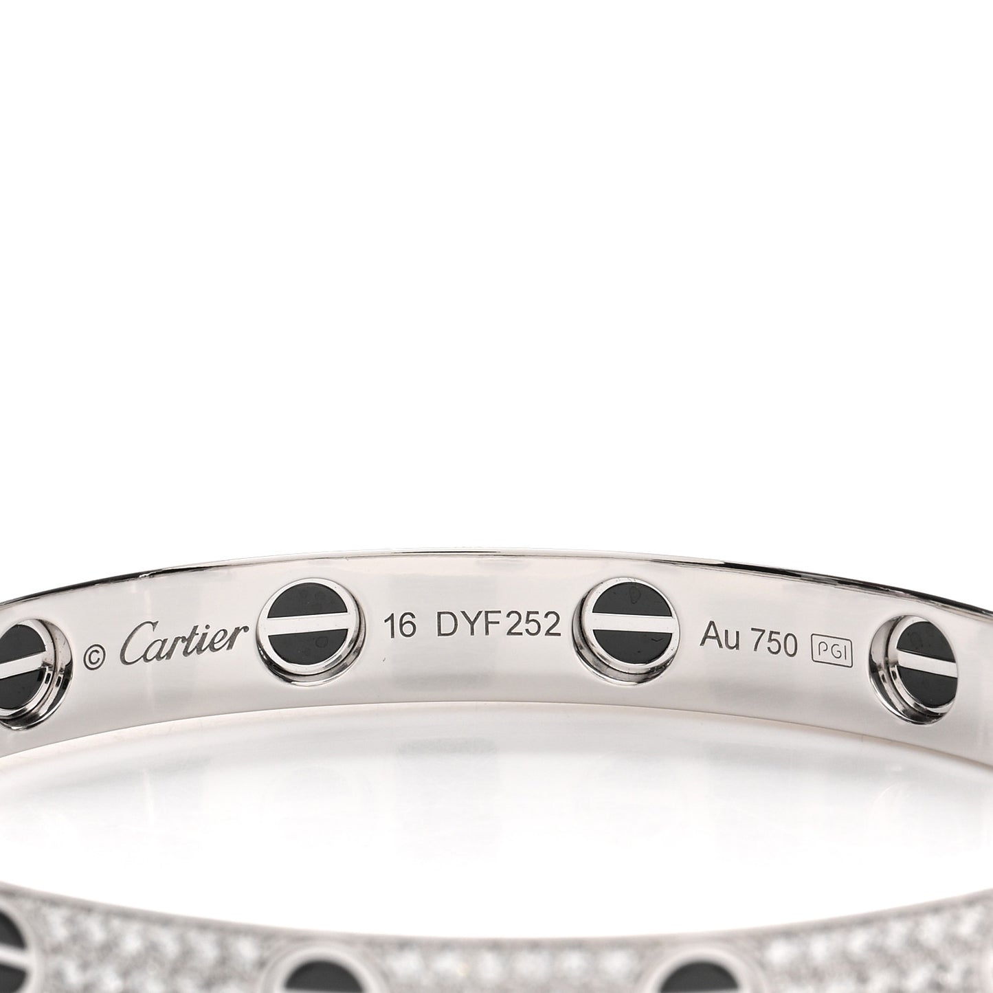 18K White Gold Diamond Ceramic LOVE Paved Bracelet 16