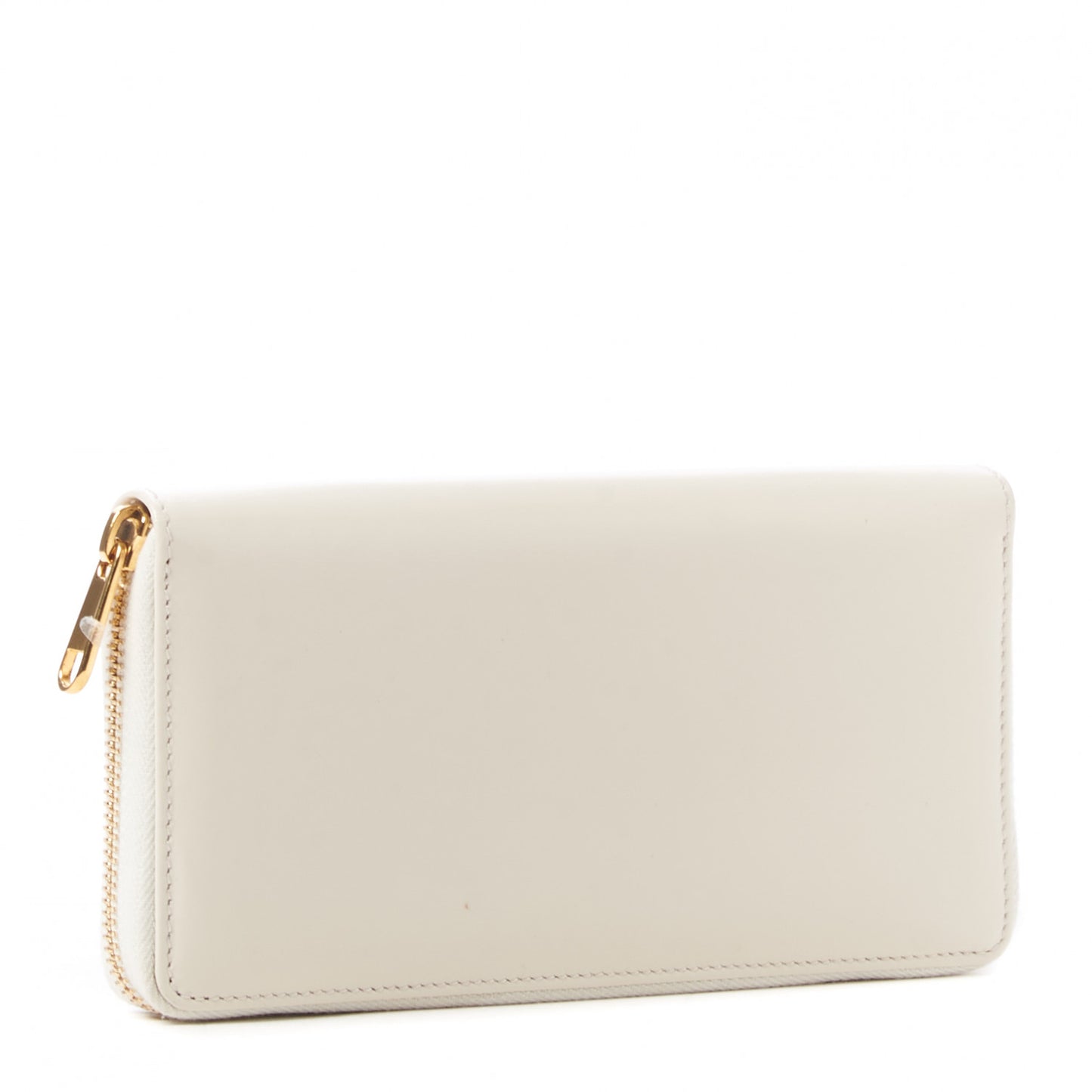 Boarded Plutone Calfskin Horsebit 1955 Zip Around Wallet Mystic White
