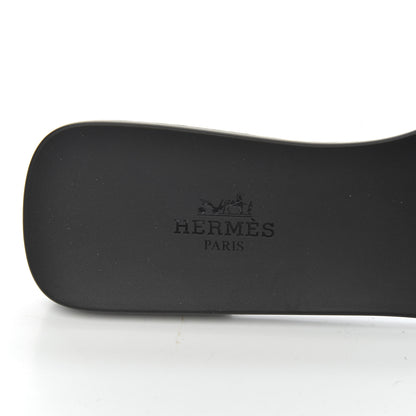 Hermes Rubber Aloha Sandals 38 Black 6 of 11