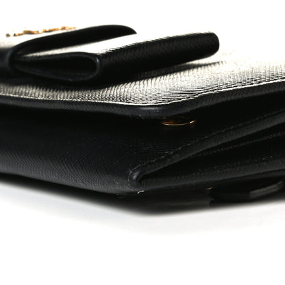 Prada Saffiano Bow Continental Wallet Black 6 of 8