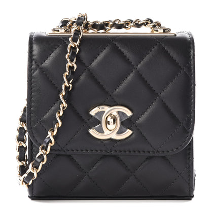 Chanel Lambskin Quilted Mini Trendy CC Chain Wallet Black 1 of 12