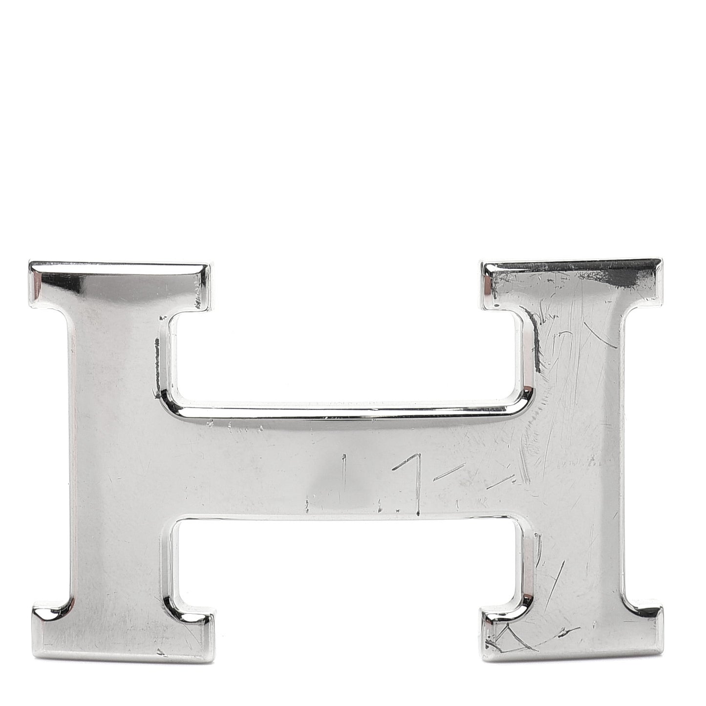 Polished Palladium 32mm H Belt Buckle Silver