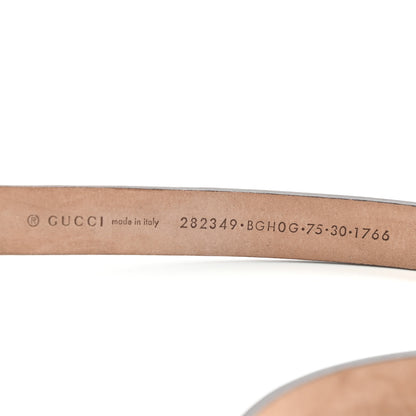 Gucci Calfskin Horsebit Skinny Belt 75 30 Black 5 of 5