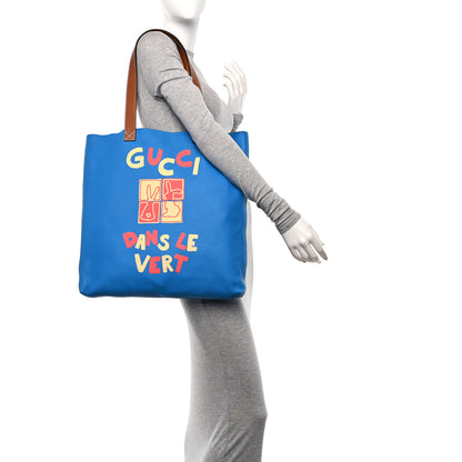 Gucci Calfskin Dans Le Vert Large Tote Blue 2 of 13