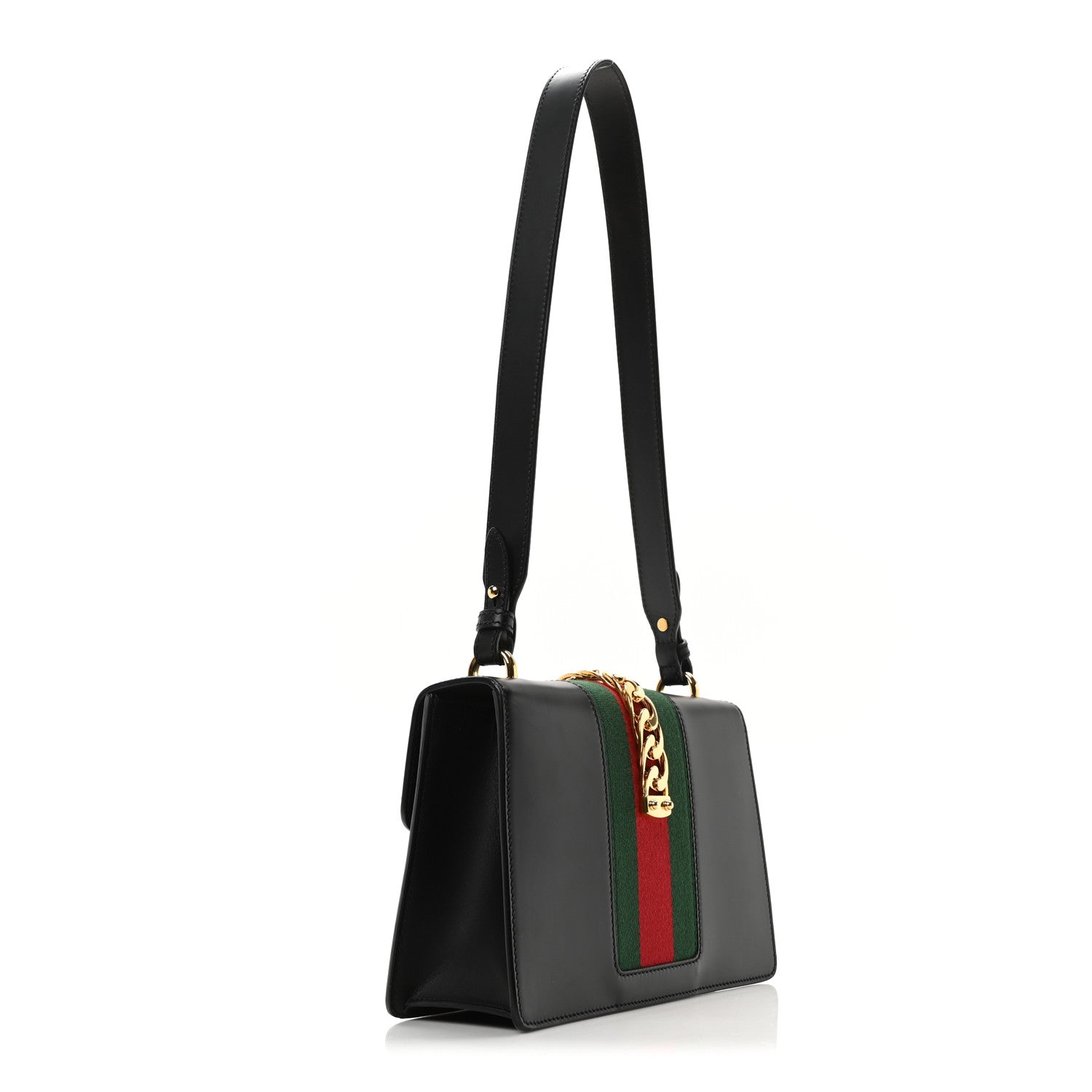 Gucci Calfskin Small Sylvie Shoulder Bag Black 3 of 10