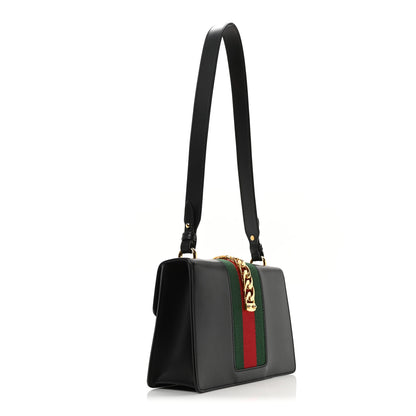 Gucci Calfskin Small Sylvie Shoulder Bag Black 3 of 10