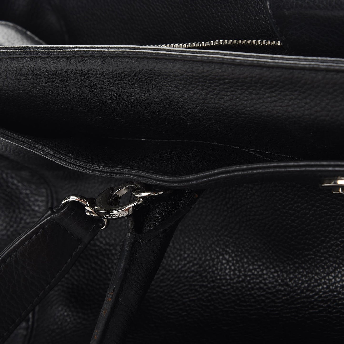 Calfskin Cerf Executive Shopper Tote Black