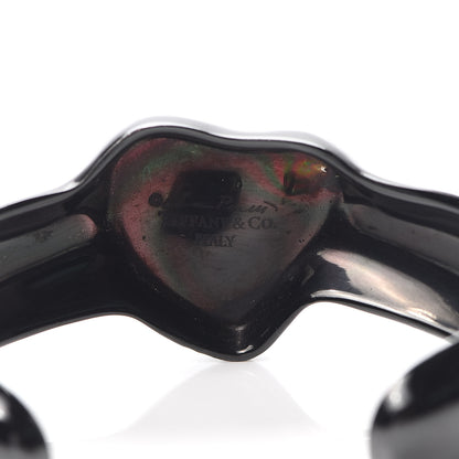 Tiffany Ruthenium Elsa Peretti Full Heart Cuff Bracelet Black 4 of 5